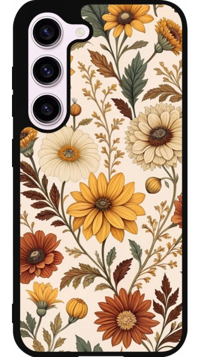 Samsung Galaxy S23 FE Case Hülle - Silikon schwarz Autumn 25 Flower pattern