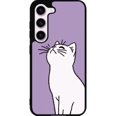 Samsung Galaxy S23 FE Case Hülle - Silikon schwarz Chat auf lila Hintergrund