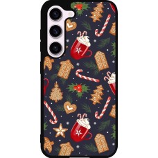 Samsung Galaxy S23 FE Case Hülle - Silikon schwarz Christmas 25 Pattern Gingerbread House