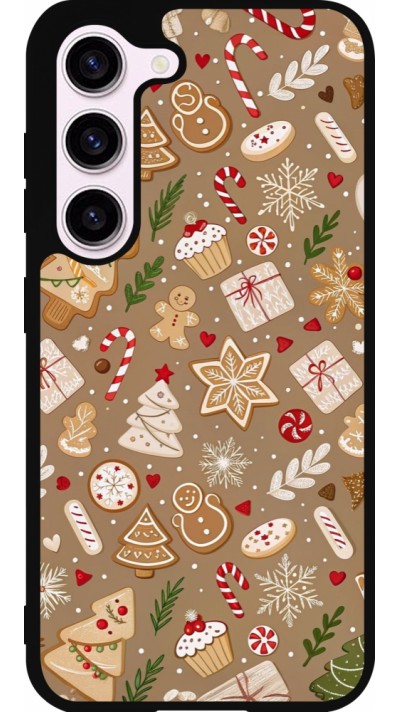 Samsung Galaxy S23 FE Case Hülle - Silikon schwarz Christmas 25 Pattern Ginger Cookie