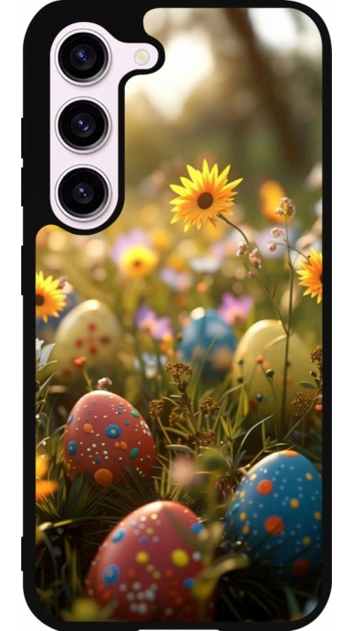 Samsung Galaxy S23 FE Case Hülle - Silikon schwarz Easter 2026 Decorated eggs