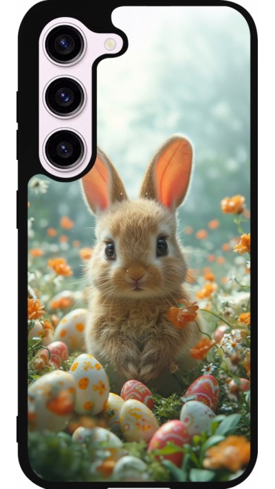 Samsung Galaxy S23 FE Case Hülle - Silikon schwarz Easter 2026 Rabbit in the garden