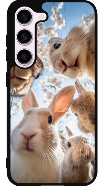 Samsung Galaxy S23 FE Case Hülle - Silikon schwarz Easter 2026 Rabbits