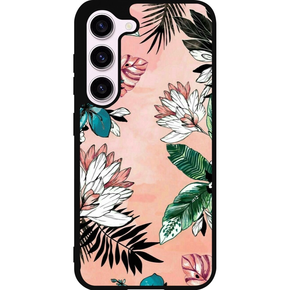 Samsung Galaxy S23 FE Case Hülle - Silikon schwarz Flowers Artprint