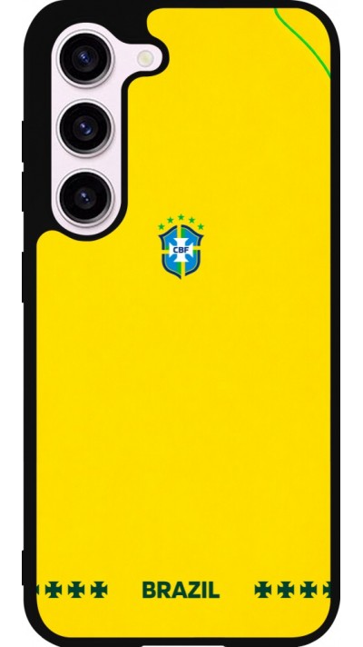 Samsung Galaxy S23 FE Case Hülle - Silikon schwarz Brasilien 2026 personalisierbares Fussballtrikot