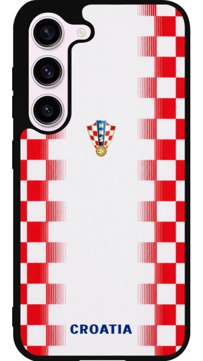 Samsung Galaxy S23 FE Case Hülle - Silikon schwarz Kroatien 2026 personalisierbares Fussballtrikot