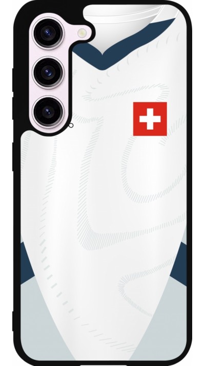 Coque Samsung Galaxy S23 FE - Silicone rigide noir Maillot de football Suisse Extérieur personnalisable Coque Samsung Galaxy S23 FE - Silicone rigide noir Maillot de football Suisse Extérieur personnalisable