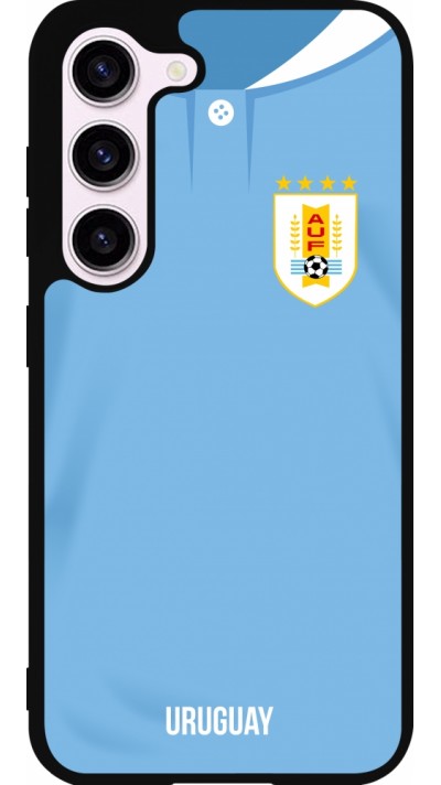 Coque Samsung Galaxy S23 FE - Silicone rigide noir Maillot de football Uruguay 2022 personnalisable Coque Samsung Galaxy S23 FE - Silicone rigide noir Maillot de football Uruguay 2022 personnalisable