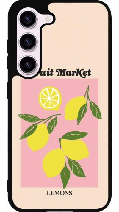 Samsung Galaxy S23 FE Case Hülle - Silikon schwarz Fruit market lemons 2026