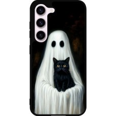 Samsung Galaxy S23 FE Case Hülle - Silikon schwarz Halloween 2025 Ghost with black cat