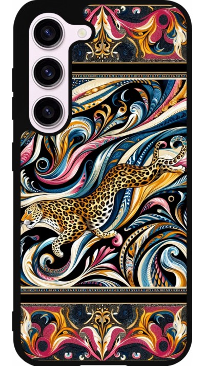 Coque Samsung Galaxy S23 FE - Silicone rigide noir Leopard Abstract Art