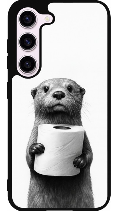 Coque Samsung Galaxy S23 FE - Silicone rigide noir Loutre papier de toilette