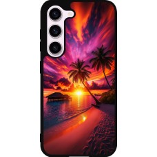 Samsung Galaxy S23 FE Case Hülle - Silikon schwarz Malediven Abenddämmerung Glückseligkeit
