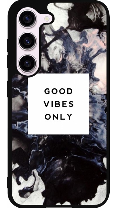 Coque Samsung Galaxy S23 FE - Silicone rigide noir Marble Good Vibes Only Coque Samsung Galaxy S23 FE - Silicone rigide noir Marble Good Vibes Only