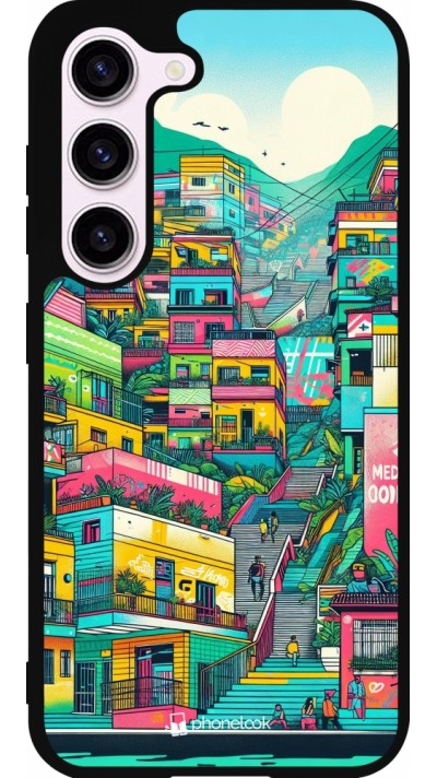 Coque Samsung Galaxy S23 FE - Silicone rigide noir Medellin Comuna 13 Art Coque Samsung Galaxy S23 FE - Silicone rigide noir Medellin Comuna 13 Art