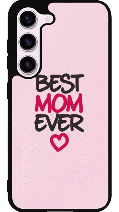 Coque Samsung Galaxy S23 FE - Silicone rigide noir Mom 2023 best Mom ever pink Coque Samsung Galaxy S23 FE - Silicone rigide noir Mom 2023 best Mom ever pink