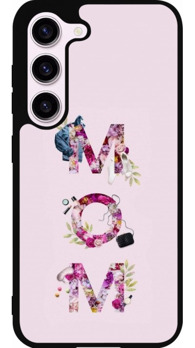 Coque Samsung Galaxy S23 FE - Silicone rigide noir Mom 2024 girly mom