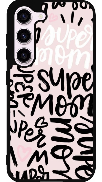Coque Samsung Galaxy S23 FE - Silicone rigide noir Mom 2024 Super mom