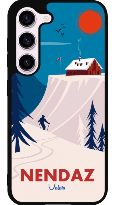 Coque Samsung Galaxy S23 FE - Silicone rigide noir Nendaz Cabane Ski