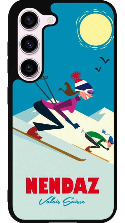 Coque Samsung Galaxy S23 FE - Silicone rigide noir Nendaz Ski Downhill