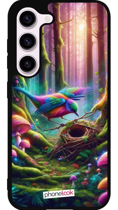 Samsung Galaxy S23 FE Case Hülle - Silikon schwarz Vogel Nest Wald