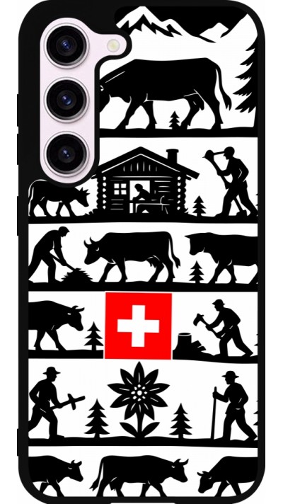 Coque Samsung Galaxy S23 FE - Silicone rigide noir Poya Suisse 1