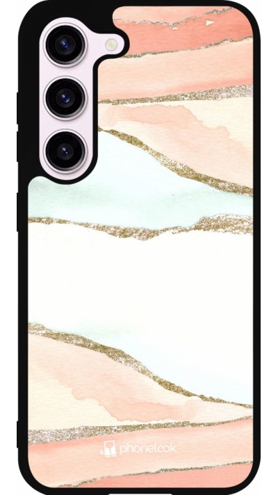 Coque Samsung Galaxy S23 FE - Silicone rigide noir Shimmering Orange