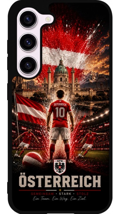 Samsung Galaxy S23 FE Case Hülle - Silikon schwarz Fussball Österreich splash 2026
