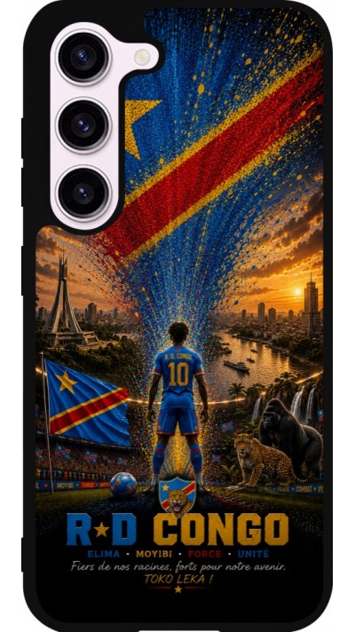 Samsung Galaxy S23 FE Case Hülle - Silikon schwarz Fussball Demokratische Republik Kongo splash 2026