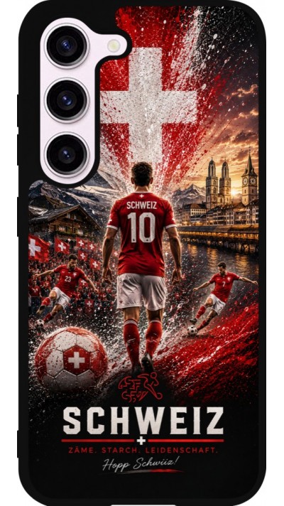 Samsung Galaxy S23 FE Case Hülle - Silikon schwarz Fussball Schweiz splash 2026