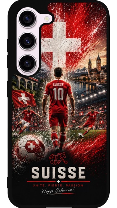 Samsung Galaxy S23 FE Case Hülle - Silikon schwarz Fussball Suisse splash 2026