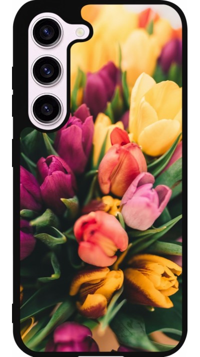 Samsung Galaxy S23 FE Case Hülle - Silikon schwarz Bouquet of tulips 2026