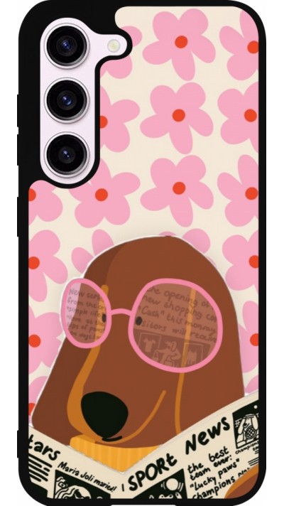 Samsung Galaxy S23 FE Case Hülle - Silikon schwarz Dog with newspaper 2026