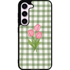 Samsung Galaxy S23 FE Case Hülle - Silikon schwarz Green vichy tulips 2026