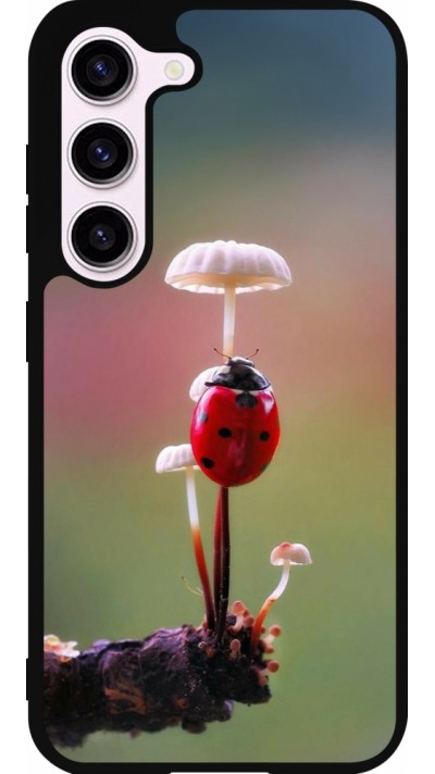 Samsung Galaxy S23 FE Case Hülle - Silikon schwarz Ladybird on a mushroom 2026