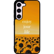 Samsung Galaxy S23 FE Case Hülle - Silikon schwarz Summer 2025 Enjoy your life