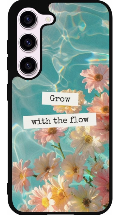 Samsung Galaxy S23 FE Case Hülle - Silikon schwarz Summer 2025 Grow with the flow