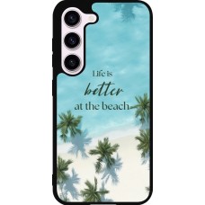 Samsung Galaxy S23 FE Case Hülle - Silikon schwarz Summer 2025 Life is better at the beach