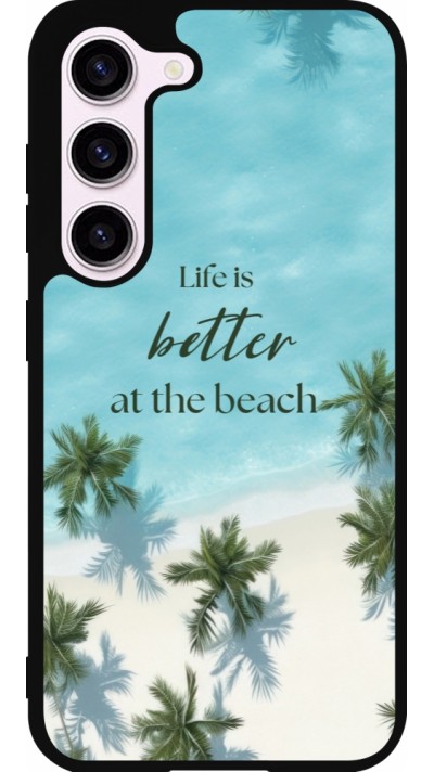 Samsung Galaxy S23 FE Case Hülle - Silikon schwarz Summer 2025 Life is better at the beach