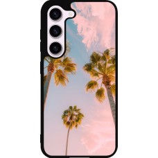 Samsung Galaxy S23 FE Case Hülle - Silikon schwarz Summer 2025 Palmiers