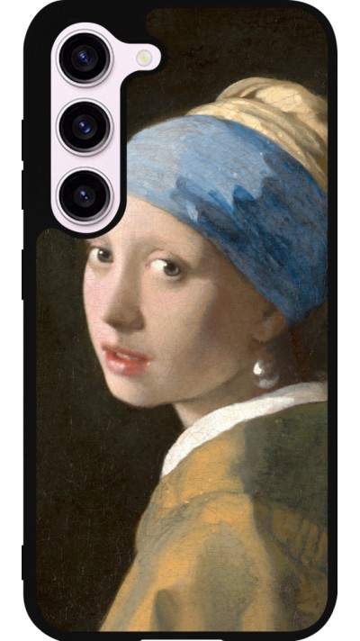Samsung Galaxy S23 FE Case Hülle - Silikon schwarz Kunstbild - Das Mädchen mit dem Perlenohrring - Jan Vermeer