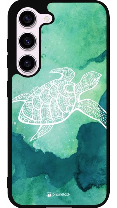 Samsung Galaxy S23 FE Case Hülle - Silikon schwarz Turtle Aztec Watercolor