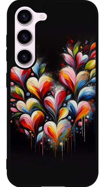 Samsung Galaxy S23 FE Case Hülle - Silikon schwarz Valentin 2024 Schwarzes Herz Abstrakt