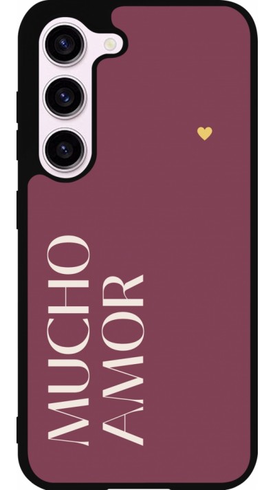 Samsung Galaxy S23 FE Case Hülle - Silikon schwarz Valentine 2024 mucho amor rosado