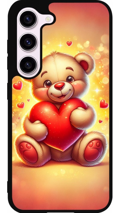 Samsung Galaxy S23 FE Case Hülle - Silikon schwarz Valentin 2024 Teddy Liebe