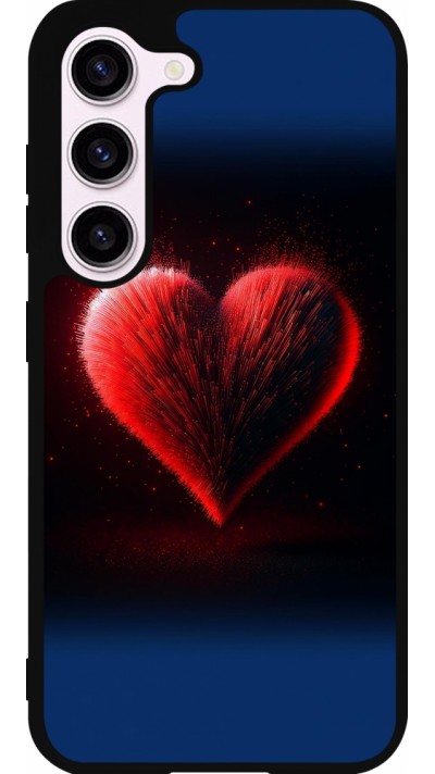 Samsung Galaxy S23 FE Case Hülle - Silikon schwarz Valentin 2025 rotes Herz