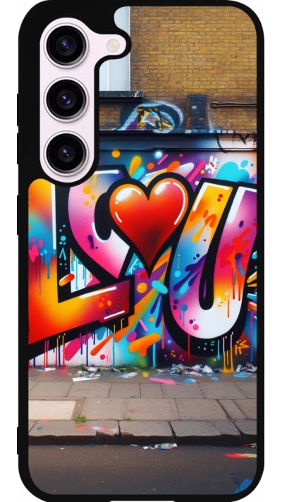 Samsung Galaxy S23 FE Case Hülle - Silikon schwarz Valentin 2025 Liebe U Tag