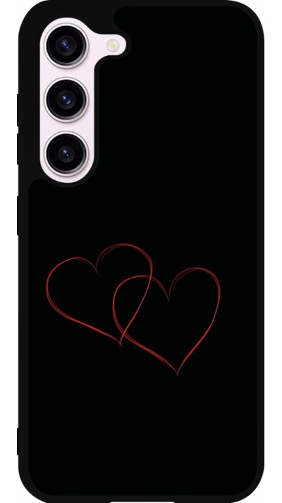 Samsung Galaxy S23 FE Case Hülle - Silikon schwarz Valentine 2023 attached heart