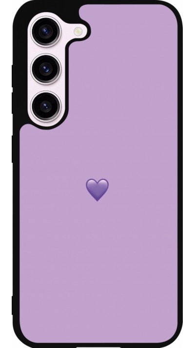 Samsung Galaxy S23 FE Case Hülle - Silikon schwarz Valentine 2023 purpule single heart
