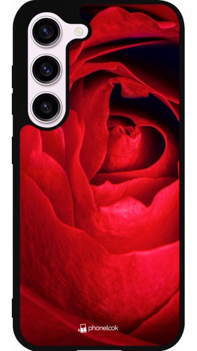 Samsung Galaxy S23 FE Case Hülle - Silikon schwarz Valentine 2022 Rose